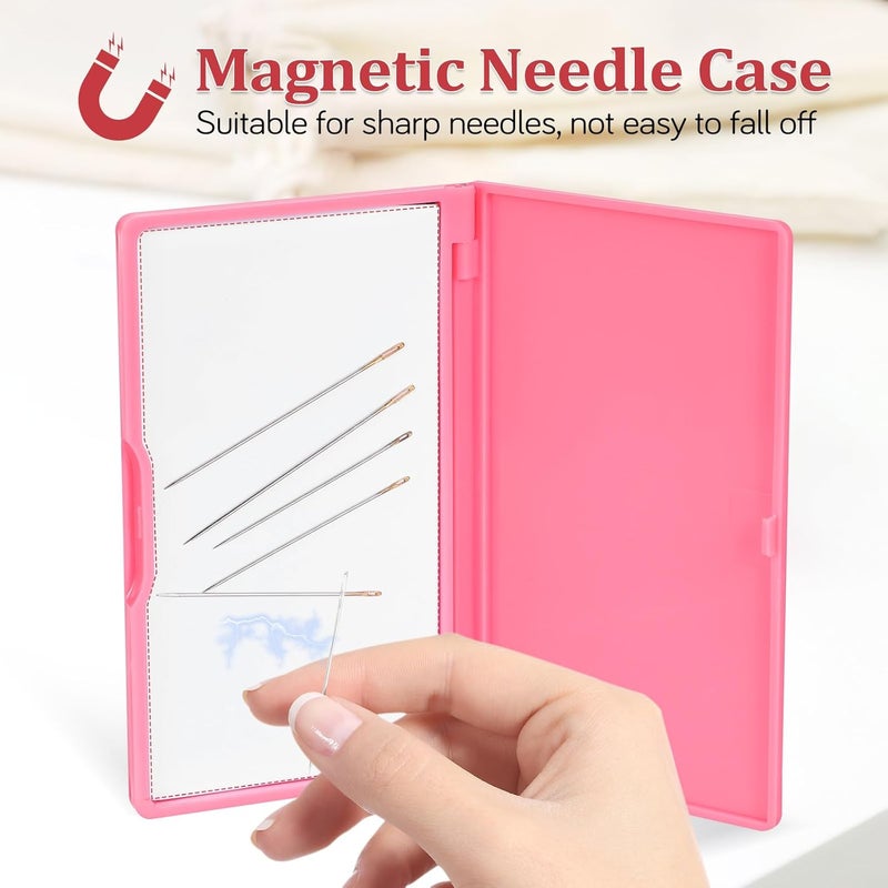 NUOBESTY Magnetic Needles Case: 4.3' Portable Hand Sewing Needle Case Pin Holder for Home & Travel - Small Magnetic Box for Knife Blades, Pins, Cross Stitch Supplies Organizer - Image 3